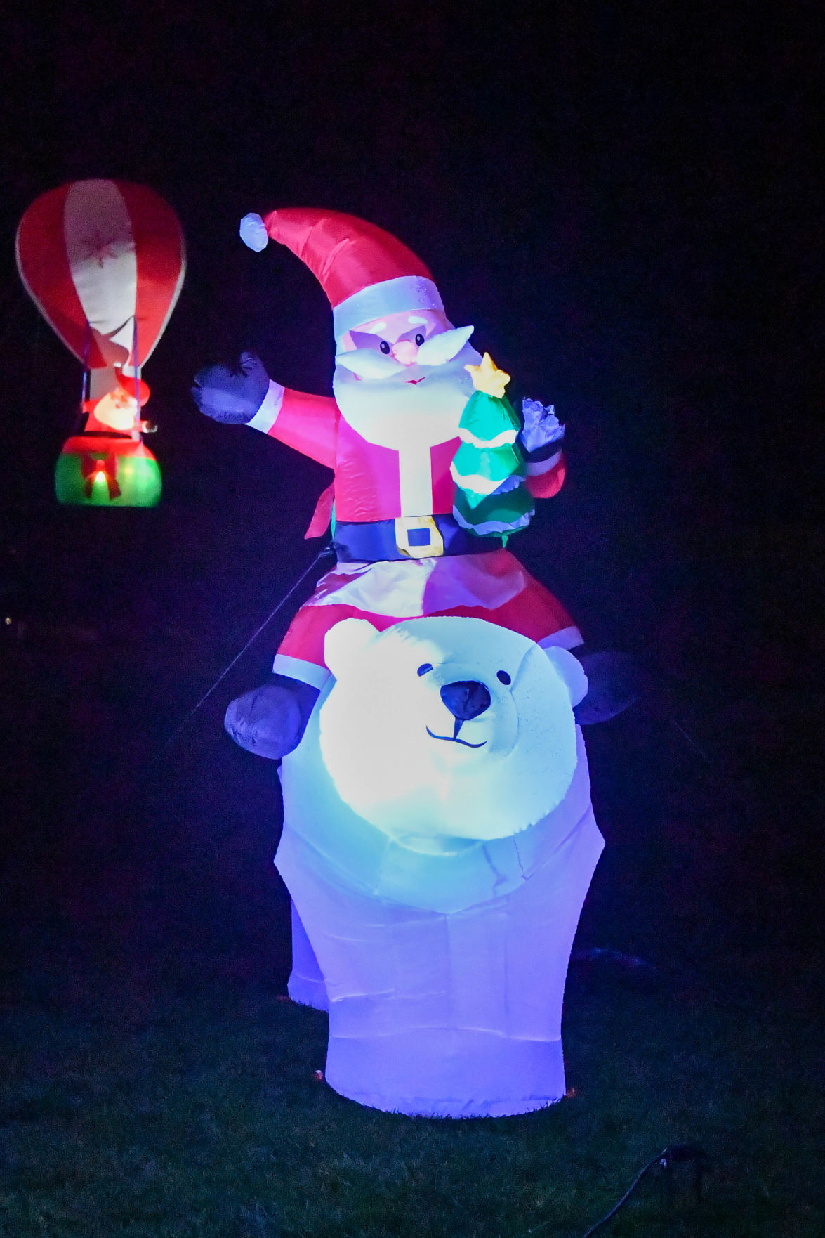 Santa rides a polar bear